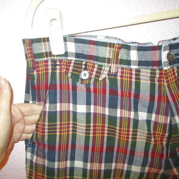 Polo RALPH LAUREN Indian MADRAS Cotton Size 36 SHORTS Red PLAID Chino CHECK Blue - Picture 3 of 10
